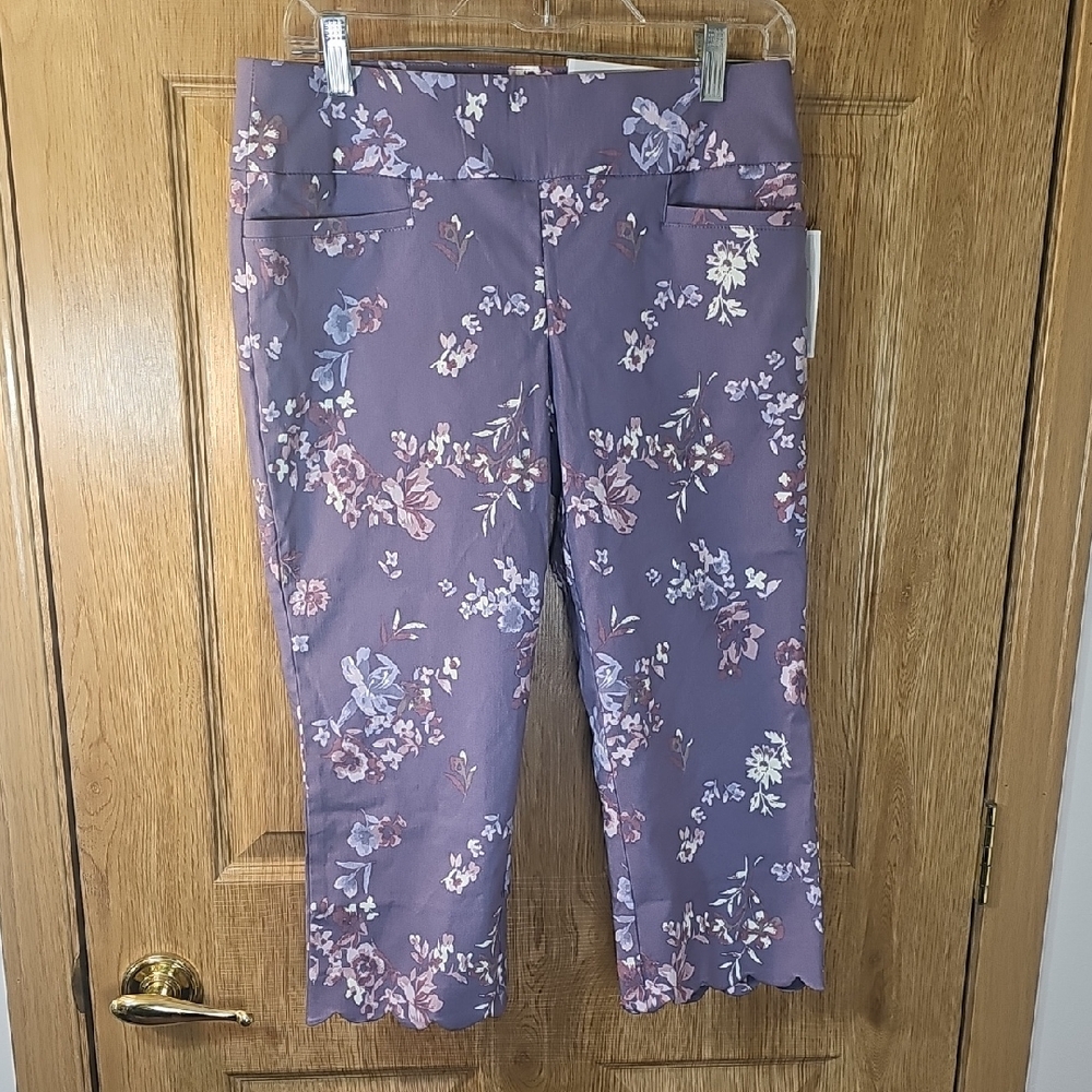 Christopher & Banks Purple Floral Pants